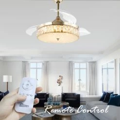 New 🎁 Bella Depot Decorative Gold Drum Ceiling Fan With Light And Remote, Foldable Blade, French G 🧨 -ceiling lighting store 71f15b600396ecb4 6005 w800 h800 b0 p0