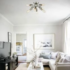 Promo 🌟 Mooseled Milano Sputnik Ceiling Light 8-light Flush Mount Fixture, Brushed Nickel 😀 -ceiling lighting store 7221736b0e9a5ac8 8383 w800 h800 b0 p0