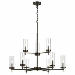 Brand new ✨ Generation Lighting Zire 9-Light Chandelier, Brushed Oil Rubbed Bronze 😀