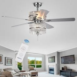 Buy 😍 Warehouse Of Tiffany, Inc Wyllow Crystal 52-inch Ceiling Fan 👍