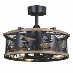 Hot Sale β Vaxcel Kodiak 21" Rustic Indoor Ceiling Fan Light Kit, Black/Burnished Teak π§¨