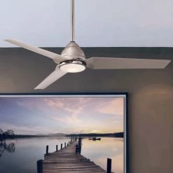 Best Pirce 😉 Minka Aire Java 54 In. LED Indoor/Outdoor Brushed Nickel Wet Ceiling Fan 🥰 -ceiling lighting store 76a15eb1024b2cd6 4115 w800 h800 b0 p0