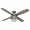 Promo 😀 Hunter Fan Company Hunter 52" Port Royale Matte Silver Ceiling Fan, LED Light Kit And Remote 🎁