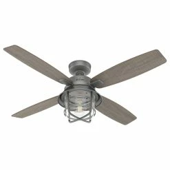 Promo 😀 Hunter Fan Company Hunter 52" Port Royale Matte Silver Ceiling Fan, LED Light Kit And Remote 🎁