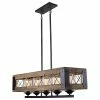 Outlet 🔥 LNC Lighting LNC 32" 5-Light Farmhouse Matte Black And Brown Wood Linear Chandelier 🔔