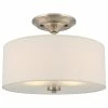Deals 🛒 Kira Home Addison 13" Ceiling Light, Off-White Fabric Drum Shade, Brushed Nickel 🎉