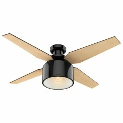 Budget 😉 Hunter Fan Company 52" Cranbrook Low Gloss Black Ceiling Fan W/ Light/Remote 😉