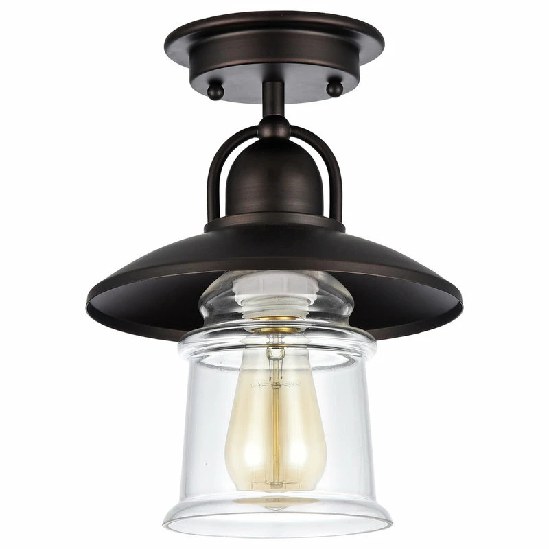 Hot Sale β€οΈ CHLOE Lighting, Inc. IRONCLAD, 1 Light Rubbed Bronze Semi-flush Ceiling Fixture, 9" Shade π 2 Hot Sale β€οΈ CHLOE Lighting, Inc. IRONCLAD, 1 Light Rubbed Bronze Semi-flush Ceiling Fixture, 9" Shade π - Image 2