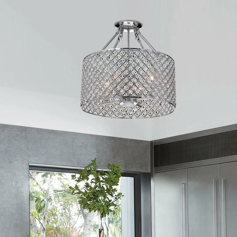 Cheapest π Edvivi Lighting Marya 4-Light Chrome Beaded Drum Semi Flush Mount Chandelier Glam Lighting π 2 Cheapest π Edvivi Lighting Marya 4-Light Chrome Beaded Drum Semi Flush Mount Chandelier Glam Lighting π - Image 2