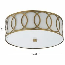 Best Sale 🤩 JONATHAN Y Aria 2-Light Metal LED Flush Mount, Brass Gold, 12.25"w 🎉 -ceiling lighting store 8001ace6037d3ea5 7193 w800 h800 b1 p0