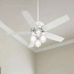 Budget 💯 Hunter Fan Company 52" Donegan With 3 Lights Fresh White Ceiling Fan With Light ✨ -ceiling lighting store 81b1e66a0f8fcf17 7497 w800 h800 b0 p0