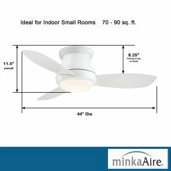 Outlet 🧨 Minka Aire Concept II 44 In. LED Indoor White Flush Mount Ceiling Fan 😉 -ceiling lighting store 8211160f0272a8bd 1860 w800 h800 b0 p0