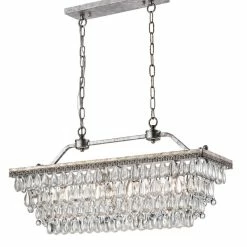 Budget 🔥 Edvivi Lighting 9Th Avenue 4-Light Antique Sliver Rectangular Crystal Chandelier 🧨 -ceiling lighting store 8431e9650ed352ee 3513 w800 h800 b0 p0