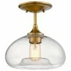Deals ✨ Helmsman Lighting Works 1-Light Semi-Flush Mount, Natural Brass 🔥