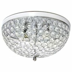 Top 10 π₯ Alltherages Elegant Designs 2 Light Elipse Crystal Flush Mount Ceiling Light, Chrome β¨