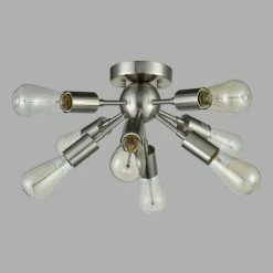 Promo 🌟 Mooseled Milano Sputnik Ceiling Light 8-light Flush Mount Fixture, Brushed Nickel 😀 -ceiling lighting store 8811111c0e9a5aca 8383 w800 h800 b0 p0