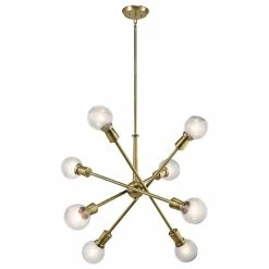 Coupon π Kichler Chandelier 8-Light, Natural Brass π