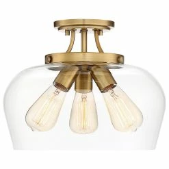 New β Savoy House 3-Light Semi-Flush Mount, Warm Brass β