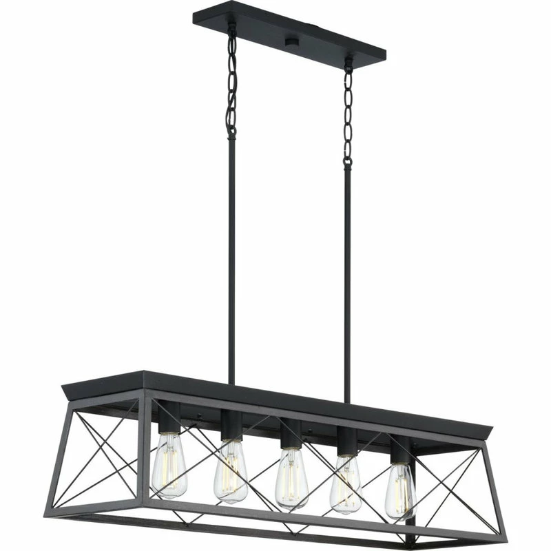 Best Pirce π Progress Lighting Briarwood 5-Light Cerused Black Farmhouse Linear Island Chandelier π 3 Best Pirce π Progress Lighting Briarwood 5-Light Cerused Black Farmhouse Linear Island Chandelier π - Image 3
