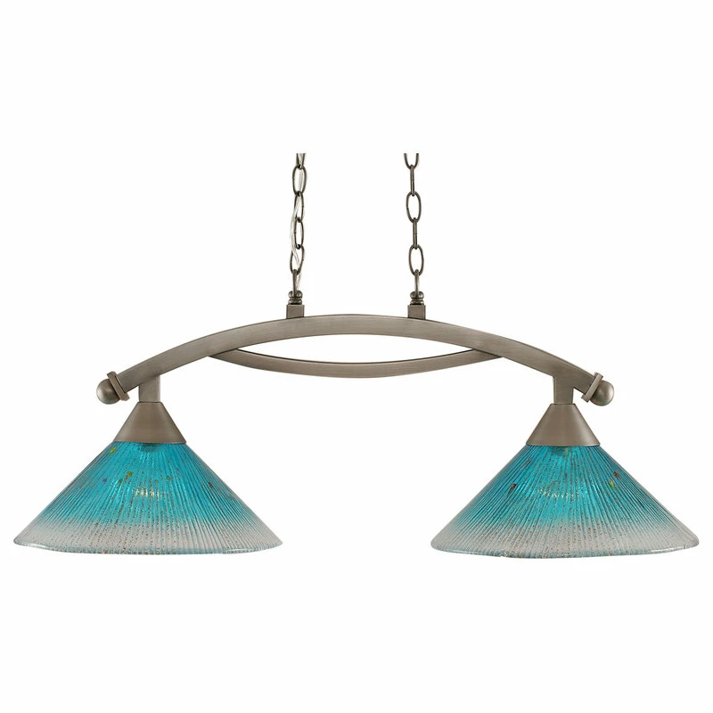 Cheap π Toltec Lighting Bow 2 Light Island Light In Brushed Nickel, 12" Teal Crystal Glass π 1 Cheap π Toltec Lighting Bow 2 Light Island Light In Brushed Nickel, 12" Teal Crystal Glass π