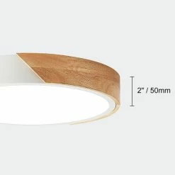 Brand new 🌟 Homary Modern Minimalist LED Wood & Metal & Acrylic Flush Mount Ceiling Light, White, M 🔥 -ceiling lighting store 8ee110290f408aa8 8644 w800 h800 b0 p0
