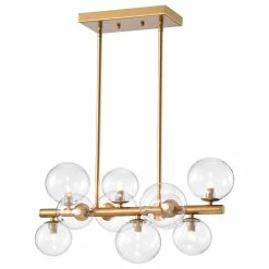 Budget π Warehouse Of Tiffany, Inc Darden Gold 10-Light Pendant With Clear Glass Shade (bulbs Included) π
