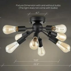 Promo ✔️ Mooseled Milano Sputnik Ceiling Light 8-light Flush Mount Fixture, Black 🎉 -ceiling lighting store 909170c60f3bd646 7233 w800 h800 b0 p0