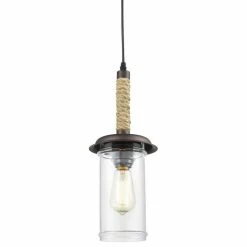 Cheap π Ecopower Light LLC Vintage Style Glass With Hemp Rope Pendant Lighting β