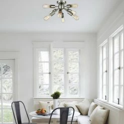 Promo 🌟 Mooseled Milano Sputnik Ceiling Light 8-light Flush Mount Fixture, Brushed Nickel 😀 -ceiling lighting store 9111f7ae0e9a5ac8 8383 w800 h800 b0 p0