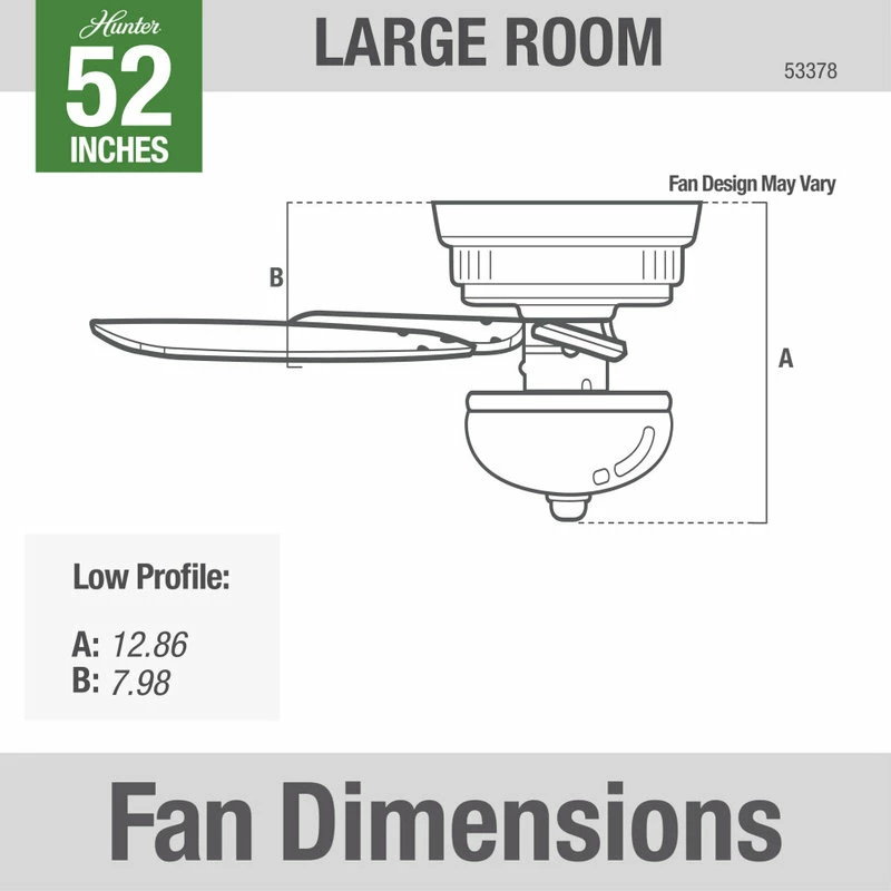 Discount 😀 Hunter Fan Company 52" Kenbridge LP With Light Fresh White Ceiling Fan W/ Light 🌟 6 Discount 😀 Hunter Fan Company 52" Kenbridge LP With Light Fresh White Ceiling Fan W/ Light 🌟 - Image 6