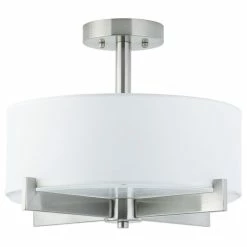 Buy 🌟 Linea Di Liara Allegro Semi Flushmount Ceiling Lamp, Brushed Nickel 🤩