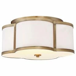 Flash Sale ⌛ Trade Winds Lighting Trade Winds Quatrefoil Flush Mount Ceiling Light In Natural Brass 🎁