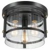 Hot Sale ✔️ Globe Electric Wexford 3-Light Dark Bronze Semi-Flush Mount Ceiling Light, Clear Glass 👏
