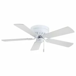 Best deal 🌟 Minka Aire MinkaAire White Mesa 42" 5-Blade Indoor Flush Mount Fan ✔️