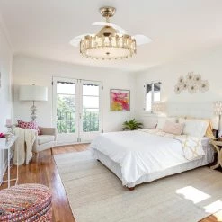 Flash Sale ✔️ Bella Depot 42" Gold Crystal Retractable Ceiling Fan With LED Light And Remote, French Gold ✨ -ceiling lighting store 9d21438a03734c1c 5522 w800 h800 b0 p0