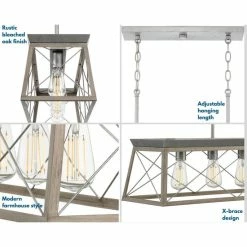 Discount 👍 Progress Lighting Briarwood 5-Light Bleached Oak Farmhouse Linear Island Chandelier Light ❤️ -ceiling lighting store 9d61b4950fb2988f 8104 w800 h800 b0 p0