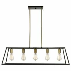 Best reviews of β¨ OVE Decors Agnes 5-Light LED Island Fixture, Matte Black And Light Gold π₯