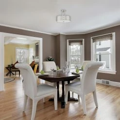 New 🛒 Kira Home Sienna Metal Drum Ceiling Light, Glass Diffuser, Chrome, Semi-Flush Mo ⌛ -ceiling lighting store 9ea1dcc10c8159f4 4070 w800 h800 b0 p0