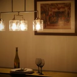 New 🛒 Kira Home Monroe 28" Island Light, Free Swinging Center Arm, 🔨 Hammered Glass 👏 -ceiling lighting store a181a67000dcf7ad 8663 w800 h800 b0 p0