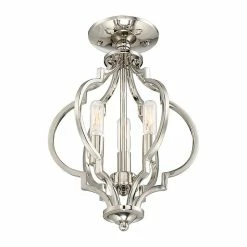 Outlet 🤩 Helmsman Lighting Works 3-Light Semi-Flush Mount, Polished Nickel 😉 -ceiling lighting store a2015efd0aa180aa 8832 w800 h800 b1 p0