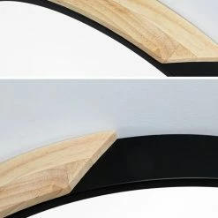 Outlet 🛒 Homary Modern Minimalist LED Wood & Metal & Acrylic Flush Mount Ceiling Light, Black, M 👏 -ceiling lighting store a2110dac038d5c22 8877 w800 h800 b0 p0