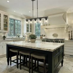 Outlet 🤩 LNC Lighting LNC 5-Light Industrial Matte Black And Linear Pendant Light For Kitchen Isalnd 😀 -ceiling lighting store a531f3bb032192fe 5599 w800 h800 b0 p0