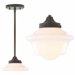 Wholesale 😉 JONATHAN Y Kurtz Adjustable Drop Metal/Glass LED Pendant, Oil Rubbed Bronze, 7.25"w 😍