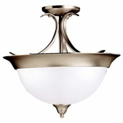 Outlet 😍 Kichler Dover Three Light Semi Flush Mount 3623NI 🔥
