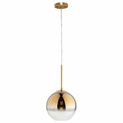 New 🔥 Forte Lighting, Inc. 1-LT 11" Gold Glass Pendant, Soft Gold 👏