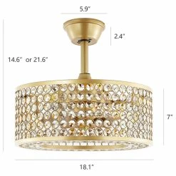 Best Sale 🌟 GETLEDEL 18" Caged Crystal Ceiling Fan With Remote, Gold 🥰 -ceiling lighting store a951c079030d9f55 2776 w800 h800 b1 p0