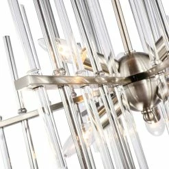 Discount ❤️ Woodbridge Lighting Inc. Woodbridge Lighting 20116STN Spires 6-Light Chandelier, Clear, Plated Chrome 🧨 -ceiling lighting store aa41f80e0c36160e 7540 w800 h800 b0 p0