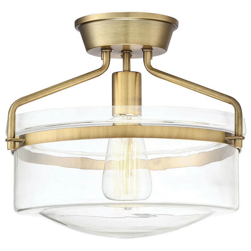 Brand new ✔️ Helmsman Lighting Works 1-Light Semi-Flush Mount, Natural Brass ✔️ 3 Brand new ✔️ Helmsman Lighting Works 1-Light Semi-Flush Mount, Natural Brass ✔️ - Image 3