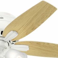 Budget ⌛ Hunter Fan Company 42" Newsome Low Profile Ceiling Fan With Light, Fresh White 🎁 -ceiling lighting store aef1e0f00f8fd3af 6594 w800 h800 b0 p0