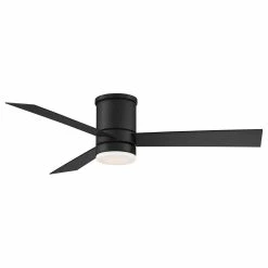 Budget 💯 Modern Forms Axis 3-Blade Smart Flush Mount Ceiling Fan 52" Matte Black, 3000K LED Kit 💯